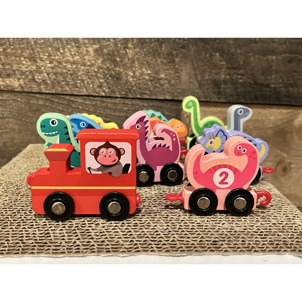Montessori Wooden Dinosaur Numbers‎ Train 11 Pieces